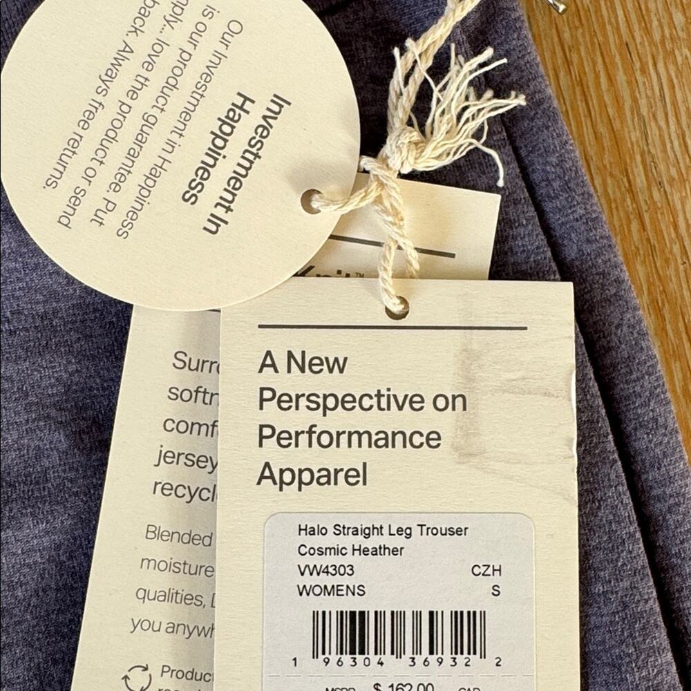 Vuori Halo Straight Leg Trouser DreamKnit Cosmic Heather Size S NWT Minimalist - Picture 8 of 10